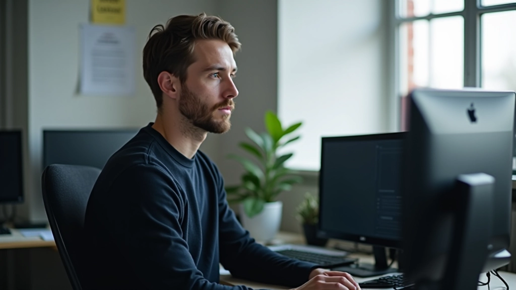 Designer using contrast testing tool on desktop computer screen