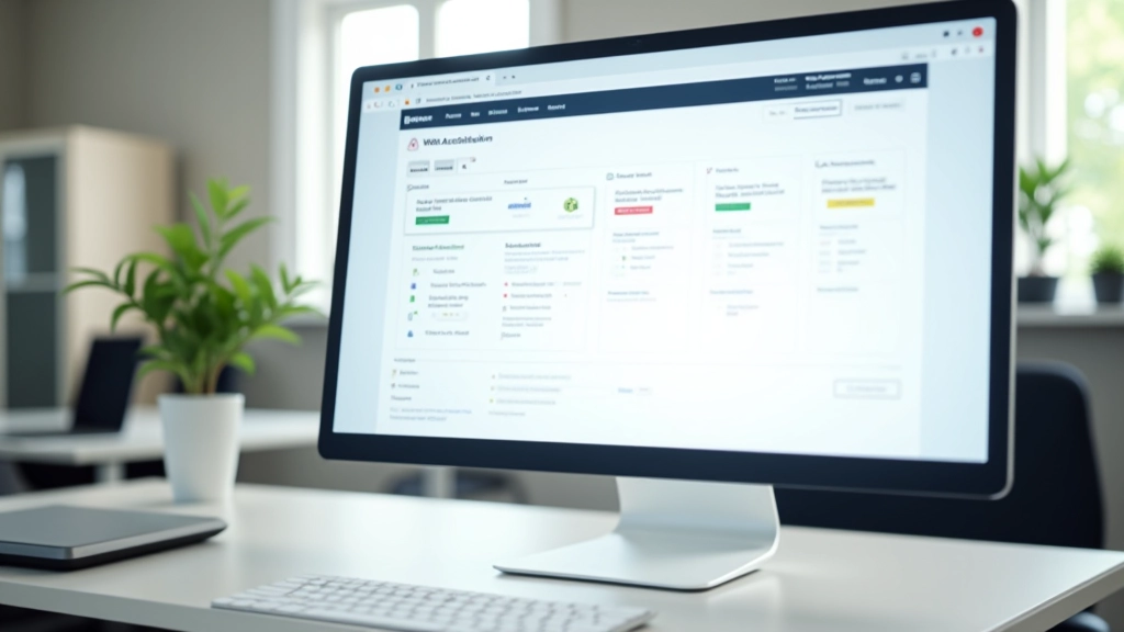 Moderne webtoegankelijkheid interface met kleurcontrast en navigatie elementen