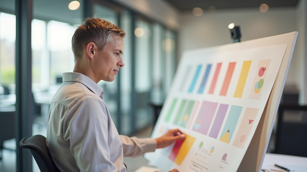 Person viewing website color palette through different types of color blindness simulation