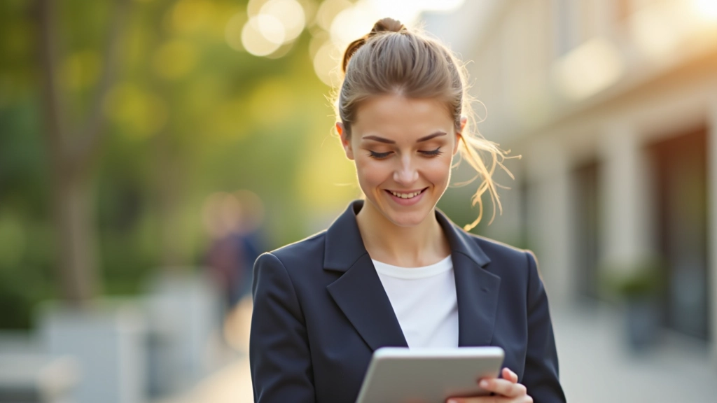 Person testing website contrast on tablet device in bright environment